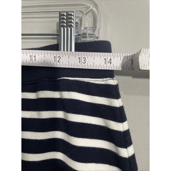 TALBOTS Women’s Skirt Sz S A-Line Striped Stretch Cotton Blend Elastic Waist - Picture 4 of 8